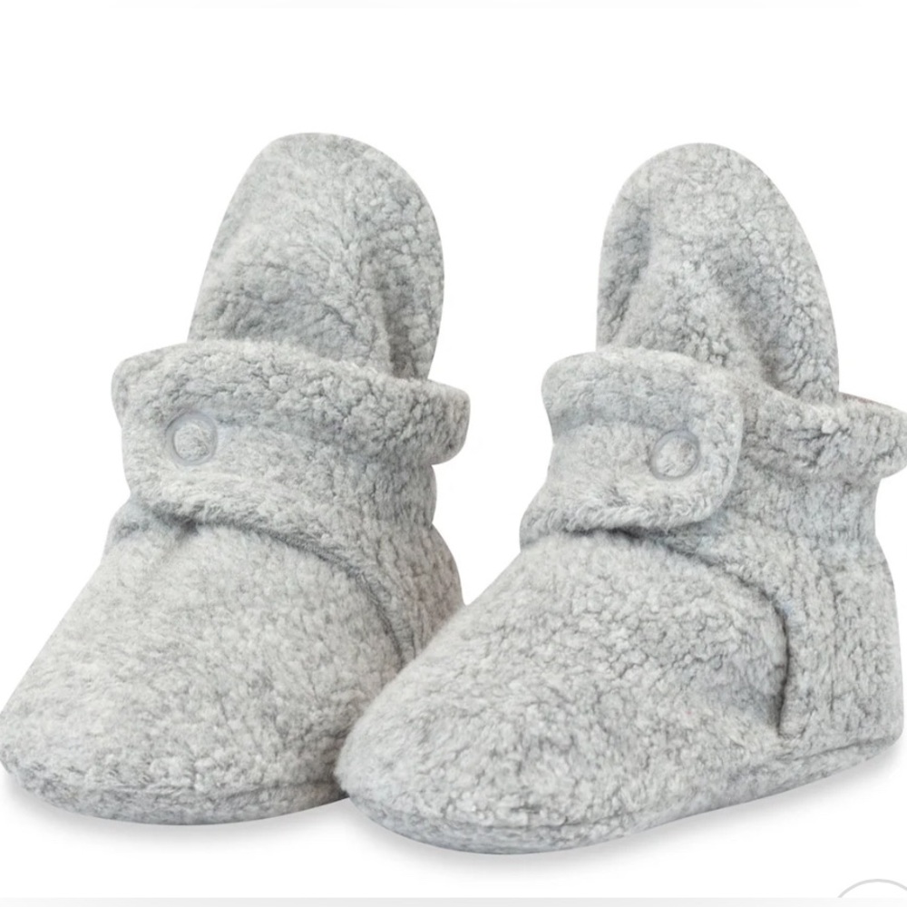 ZUTANO COZIE FLEECE BABY BOOTIE - HEATHER GRAY Size 6 Months